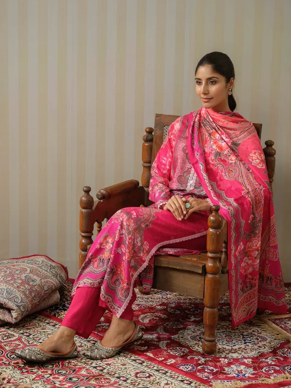 Pink_Printed_Floral_Straight_Kurta_and_Trousers_With_Dupatta