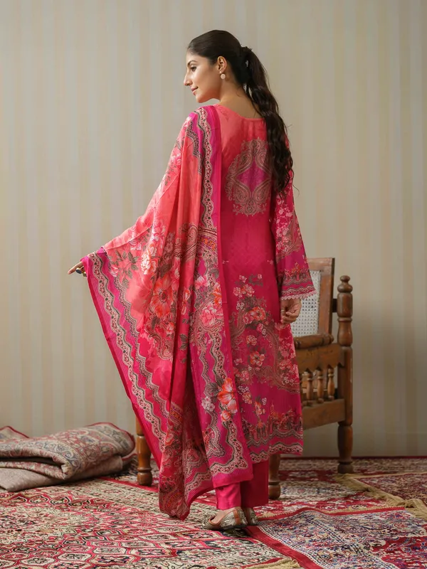 Pink_Printed_Floral_Straight_Kurta_and_Trousers_With_Dupatta