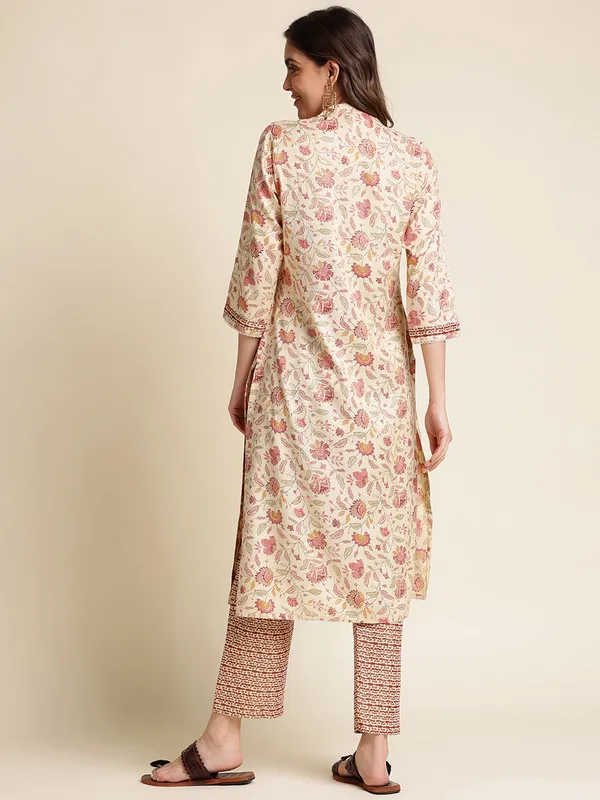 Beige_Floral_Printed_Straight_Kurta_and_Trousers