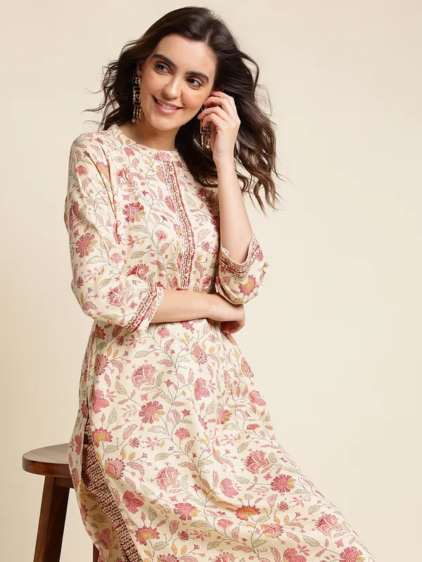 Beige_Floral_Printed_Straight_Kurta_and_Trousers