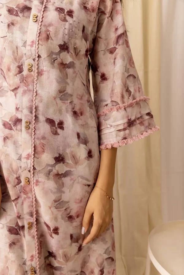 Women_Peach_A-Line_Sequinned_Kurta_and_Trousers_With_Dupatta