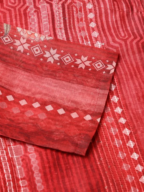 Red_Floral_Printed_Straight_Kurta_and_Trousers_With_Dupatta