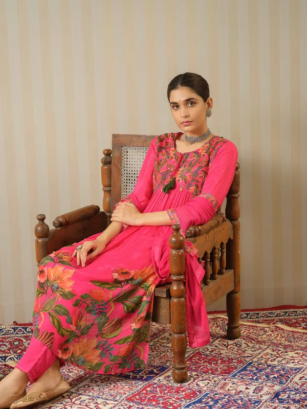 Pink_Embroidered_Calf_Length_Festive_Kurti_and_Trousers_With_Dupatta