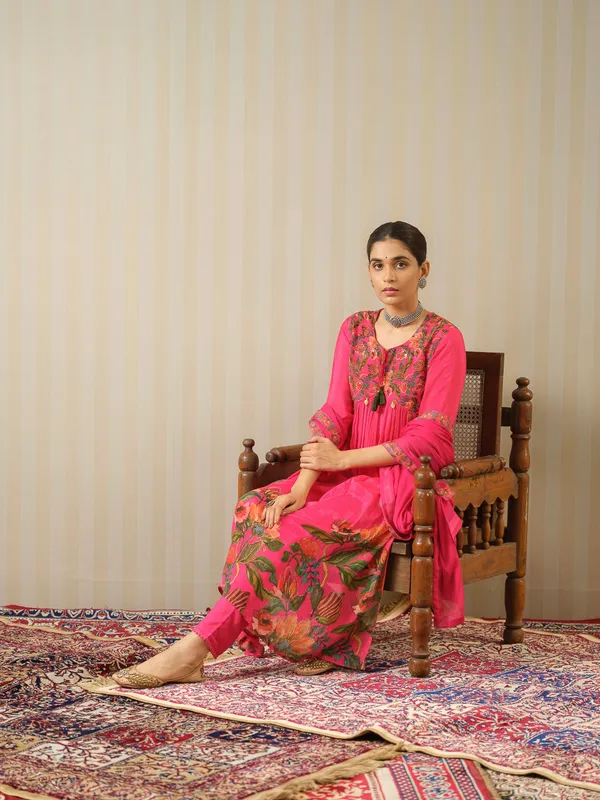 Pink_Embroidered_Calf_Length_Festive_Kurti_and_Trousers_With_Dupatta