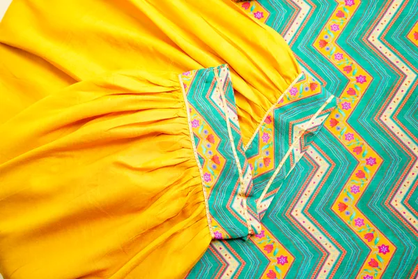 Yellow_Embroidered_Calf_Length_Festive_Kurti_and_Trousers