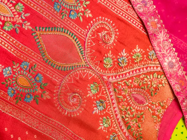 Pink_Embroidered_Woven_Design_Straight_Kurta_and_Trousers_With_Dupatta