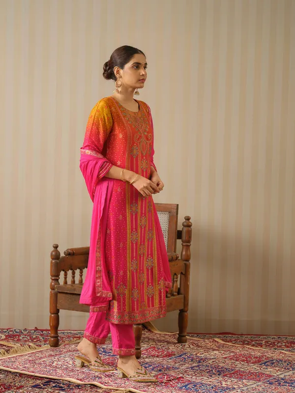 Pink_Embroidered_Woven_Design_Straight_Kurta_and_Trousers_With_Dupatta