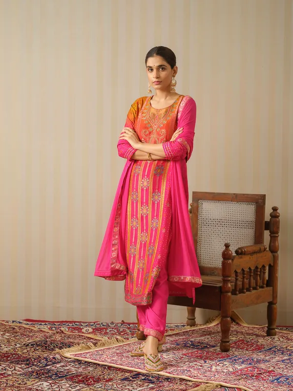 Pink_Embroidered_Woven_Design_Straight_Kurta_and_Trousers_With_Dupatta