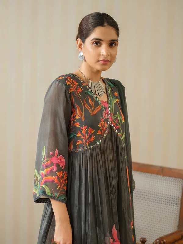 Grey_Printed_Floral_A-Line_Kurta_and_Trousers_With_Dupatta