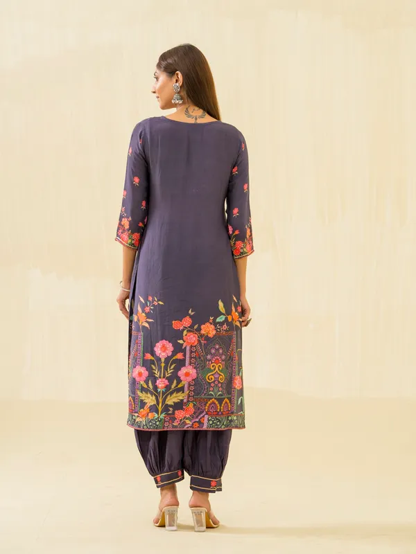 Purple_Embroidered_Calf_Length_Festive_Kurti_and_Trousers