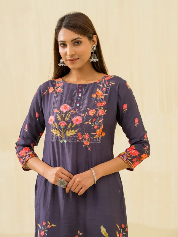 Purple_Embroidered_Calf_Length_Festive_Kurti_and_Trousers