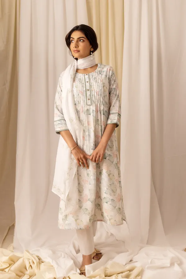 Women_White_A-Line_Sequinned_Kurta_and_Trousers_With_Dupatta