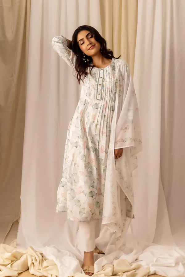 Women_White_A-Line_Sequinned_Kurta_and_Trousers_With_Dupatta