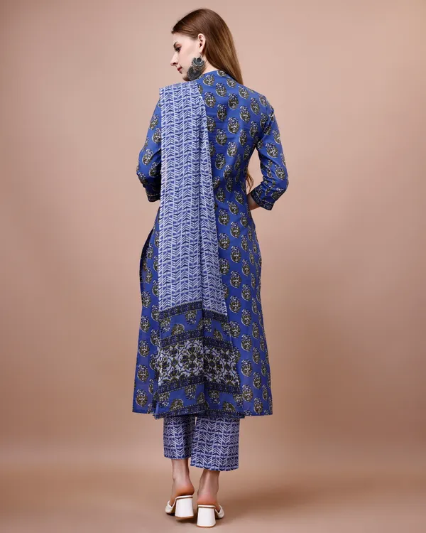 Navy_Blue_Floral_Printed_Straight_Kurta_Kurta_and_Trousers_With_Dupatta