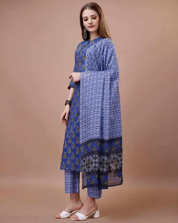 Navy_Blue_Floral_Printed_Straight_Kurta_Kurta_and_Trousers_With_Dupatta