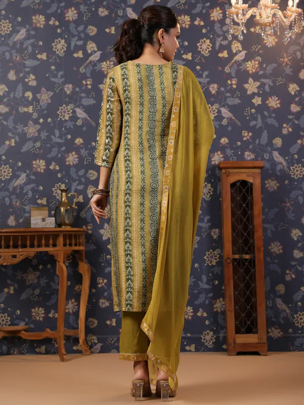 Women_Beige_&_Navy_Blue_Embroidered_Anarkali_Kurta_and_Palazzos_With_Dupatta