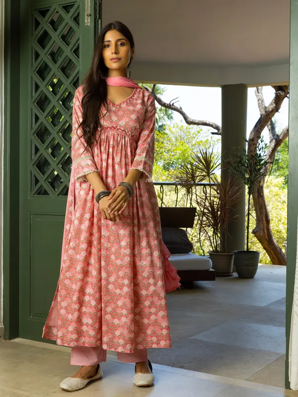 Pink_Floral_Printed_Anarkali_Kurta_and_Trousers_With_Dupatta