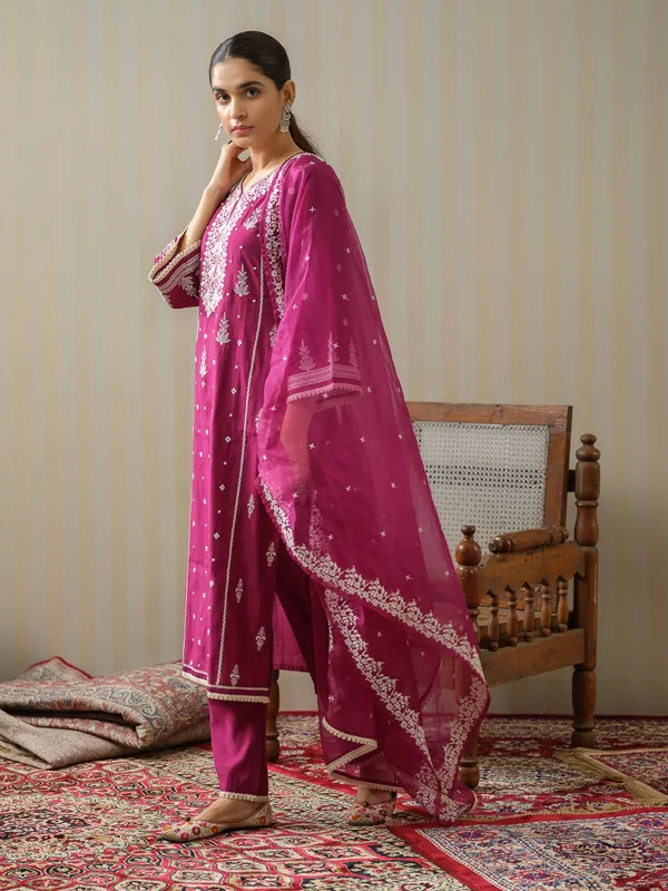Purple_Embroidered_Woven_Design_Straight_Kurta_and_Trousers_With_Dupatta