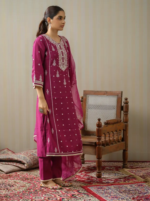 Purple_Embroidered_Woven_Design_Straight_Kurta_and_Trousers_With_Dupatta