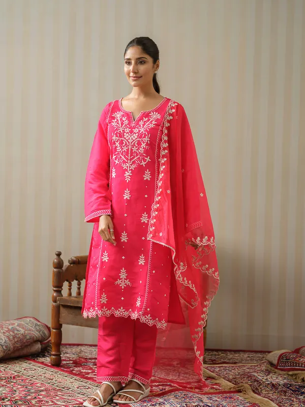 Pink_&_White_Woven_Design_Embroidered_Straight_Kurta_and_Trousers_With_Dupatta