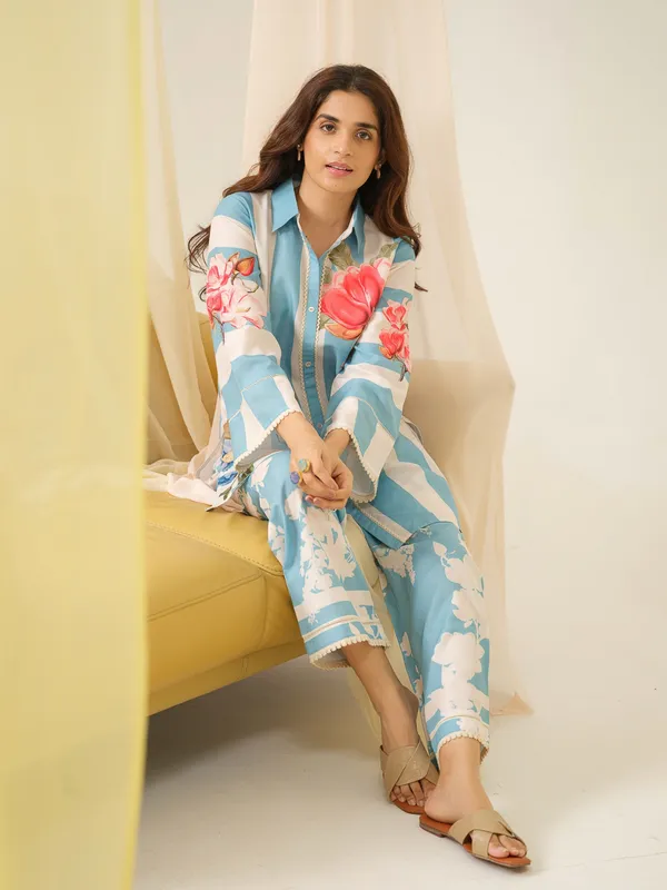 Light_Blue_Shirt_Collar_Printed_Shirt_Palazzos