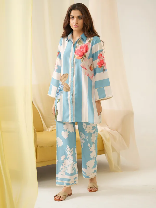 Light_Blue_Shirt_Collar_Printed_Shirt_Palazzos