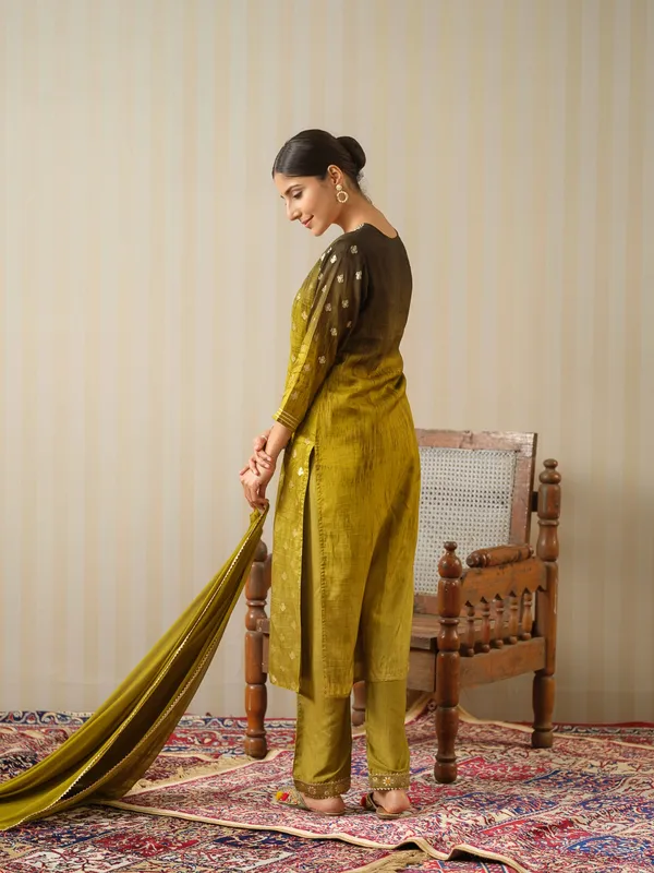 Mustard_Embroidered_Floral_Straight_Kurta_and_Trousers_With_Dupatta
