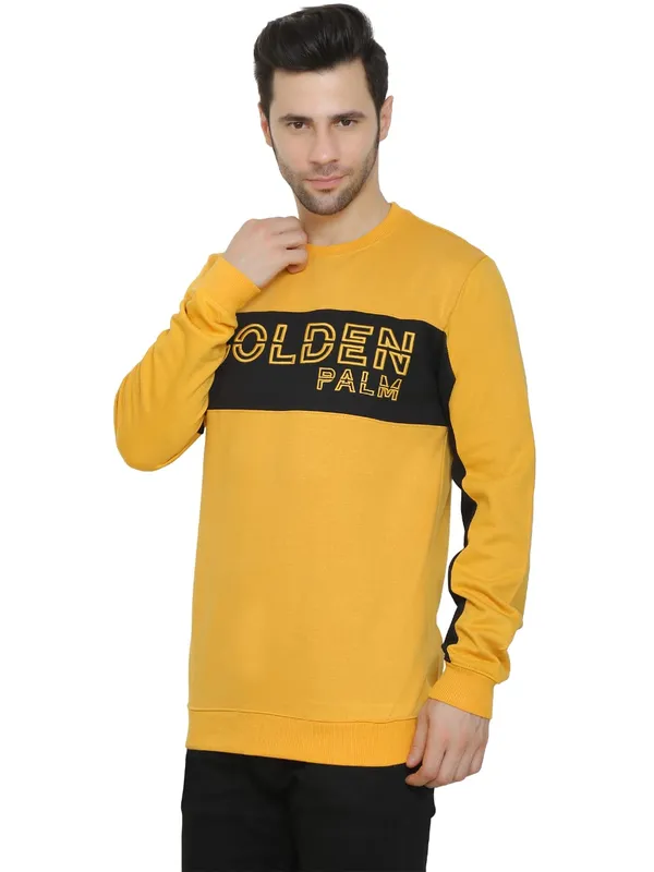 Yellow_Cotton_Printed_Round_Neck_Half_Sleeve_Sweatshirt