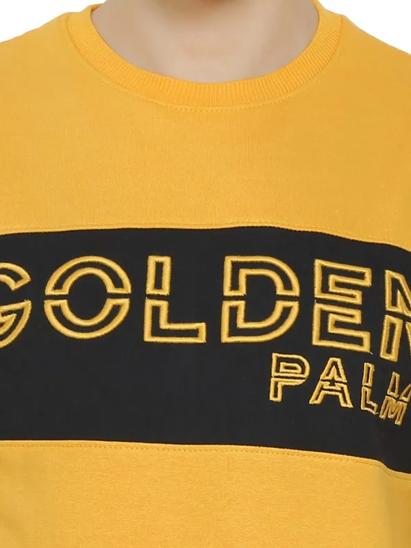 Yellow_Cotton_Printed_Round_Neck_Half_Sleeve_Sweatshirt