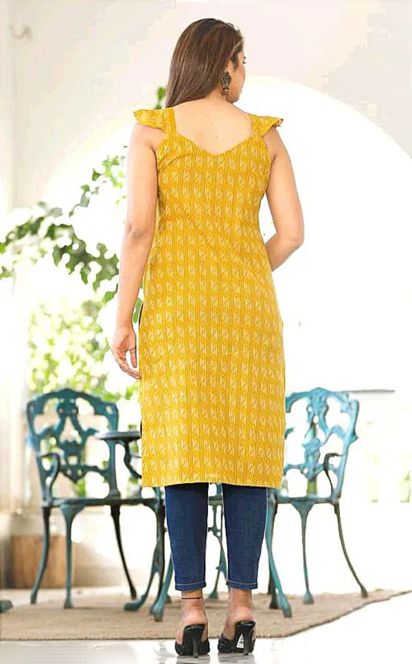 Yellow_Cotton_Long_Fibres,_Extra_Softness_Kurti