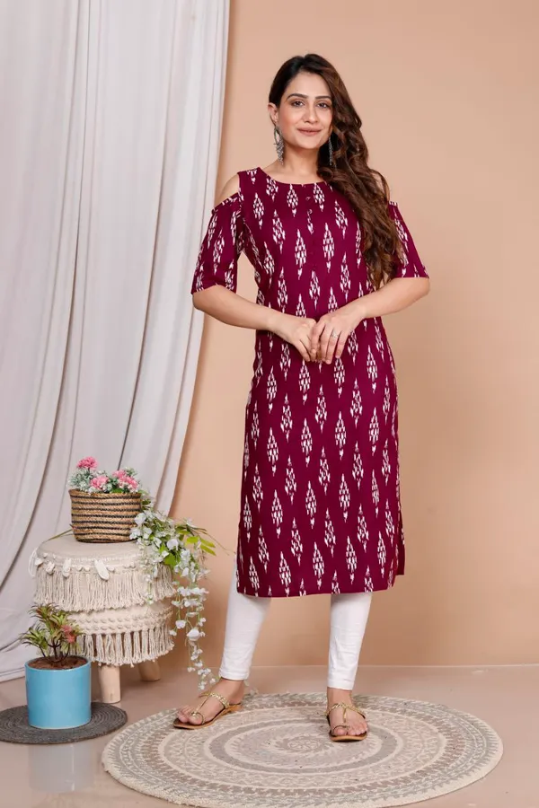 Purple_Cotton_Rayon_Long_Fibres,_Extra_Softness_Kurti