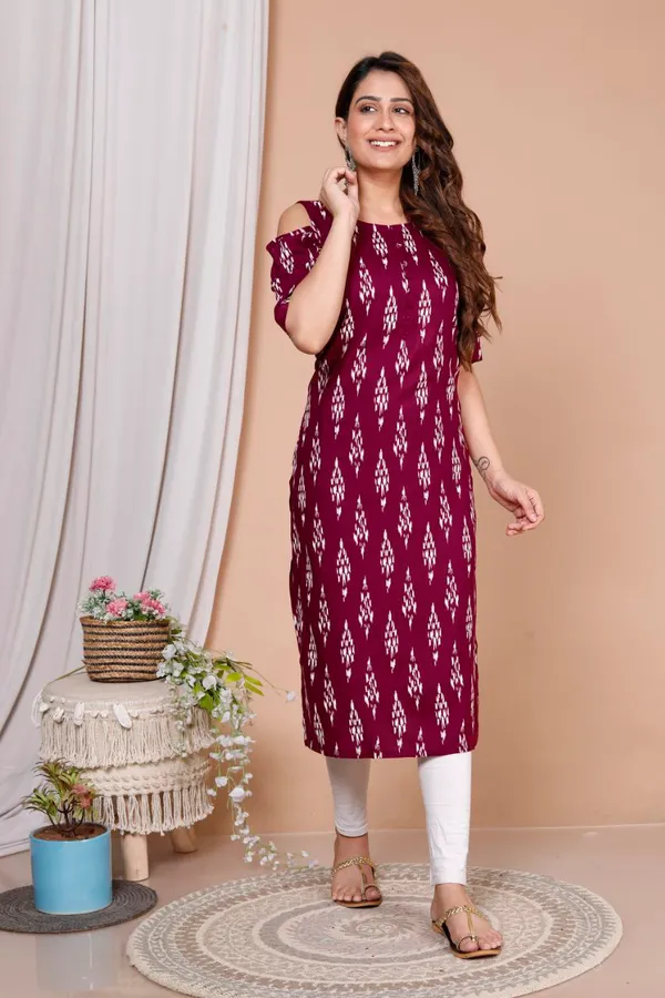 Purple_Cotton_Rayon_Long_Fibres,_Extra_Softness_Kurti