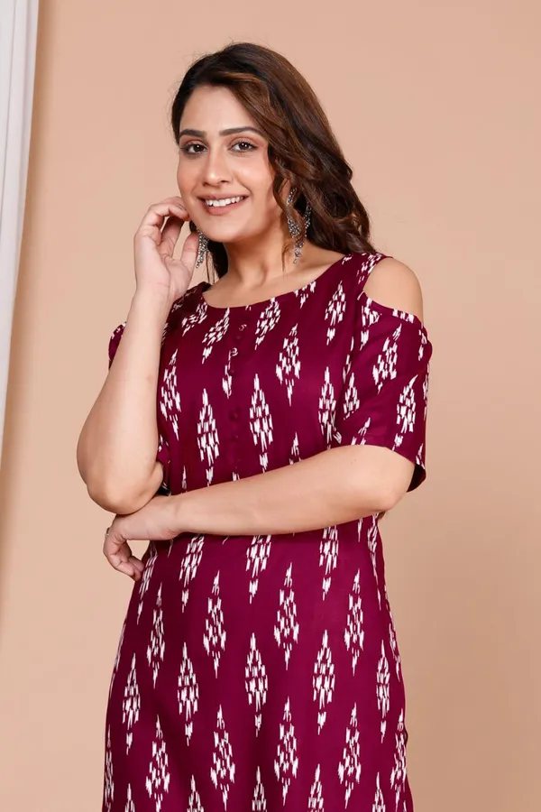 Purple_Cotton_Rayon_Long_Fibres,_Extra_Softness_Kurti