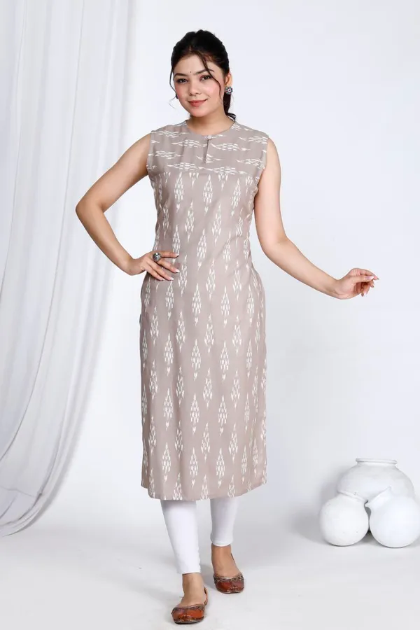 Grey_Rayon_Long_Fibres,_Extra_Softness_Kurti