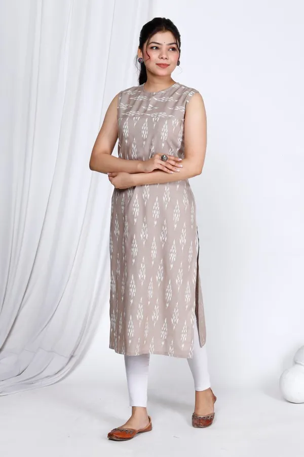 Grey_Rayon_Long_Fibres,_Extra_Softness_Kurti