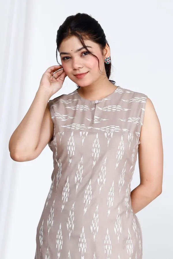 Grey_Rayon_Long_Fibres,_Extra_Softness_Kurti