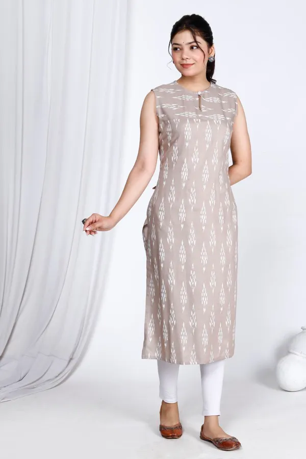 Grey_Rayon_Long_Fibres,_Extra_Softness_Kurti