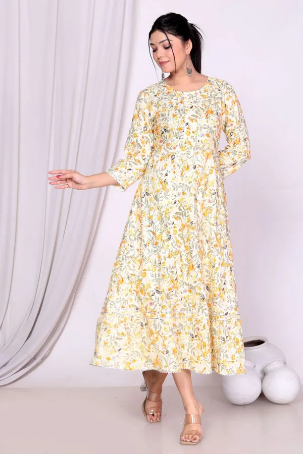 Yellow_Cotton_Long_Fibres,_Extra_Softness_Kurti
