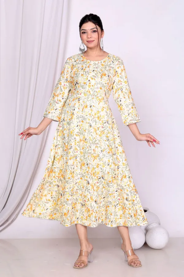 Yellow_Cotton_Long_Fibres,_Extra_Softness_Kurti