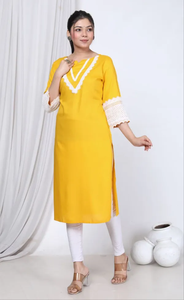 Yellow_Cotton_Rayon_Lahori_Long_Fibres,_Extra_Softness_Kurti