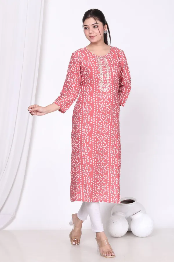 Peach_Cotton_Long_Fibres,_Extra_Softness_Kurti