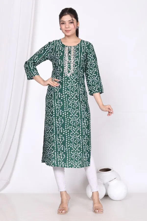 Green_Cotton_Long_Fibres,_Extra_Softness_Kurti