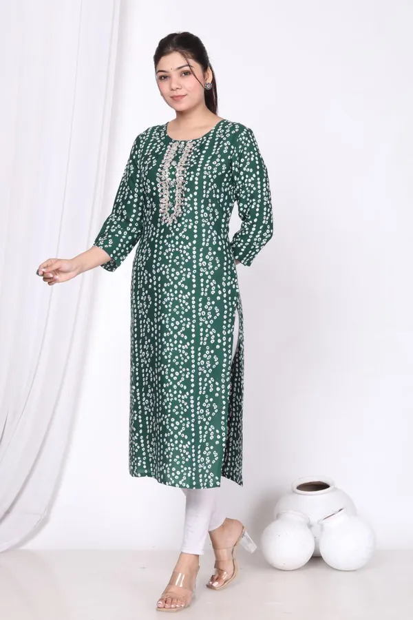 Green_Cotton_Long_Fibres,_Extra_Softness_Kurti