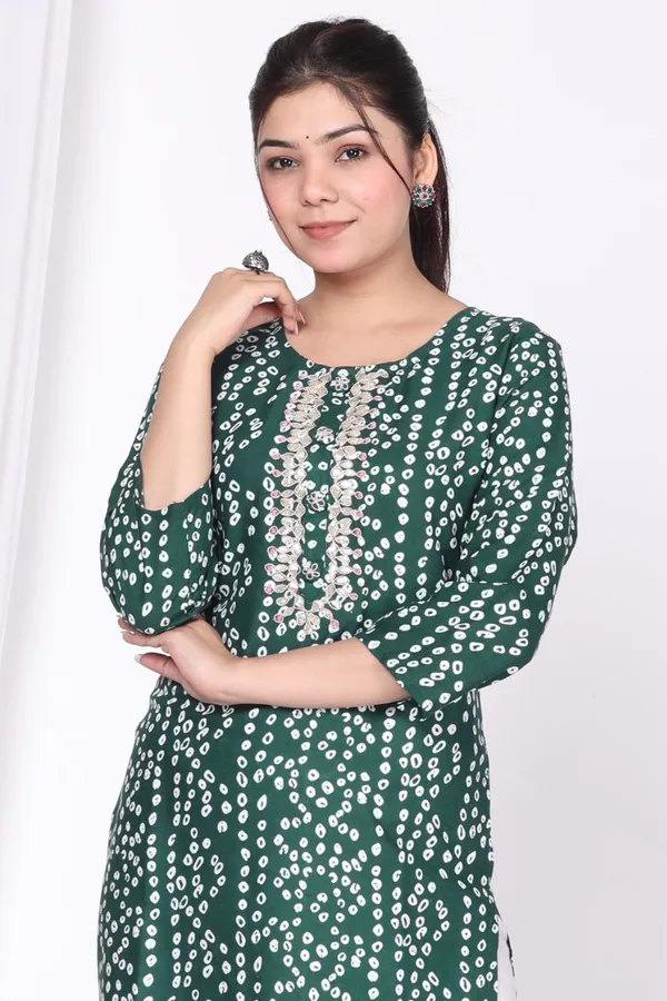 Green_Cotton_Long_Fibres,_Extra_Softness_Kurti