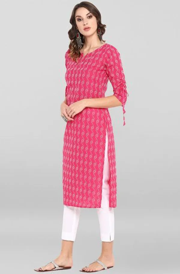 Pink_Cotton_Blend_Long_Fibres,_Extra_Softness_Kurti