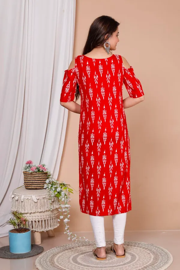 Red_Cotton_Rayon_Long_Fibres,_Extra_Softness_Kurti