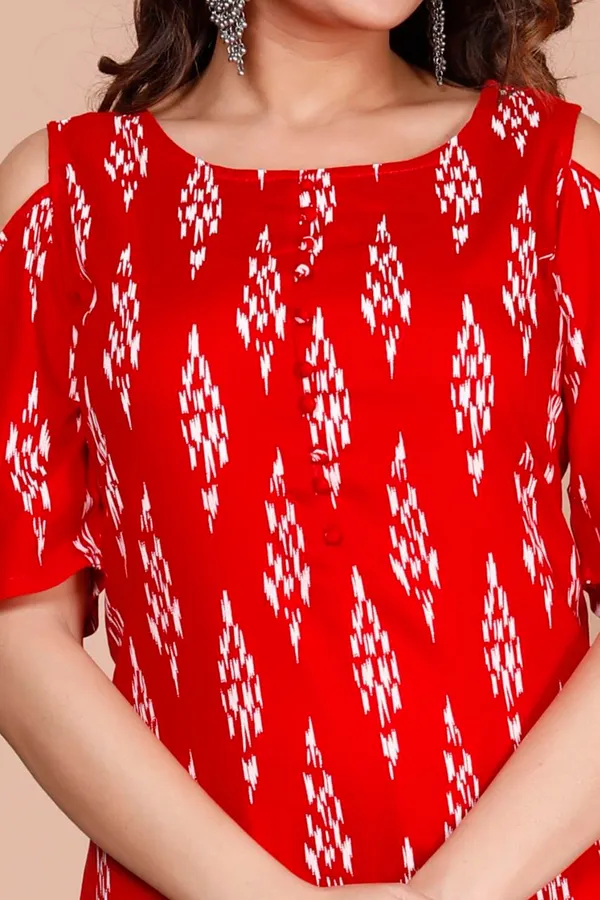 Red_Cotton_Rayon_Long_Fibres,_Extra_Softness_Kurti