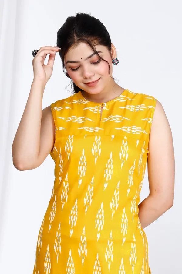 Yellow_Rayon_Long_Fibres,_Extra_Softness_Kurti