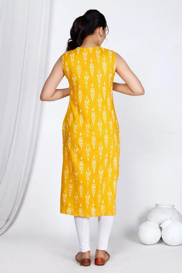 Yellow_Rayon_Long_Fibres,_Extra_Softness_Kurti