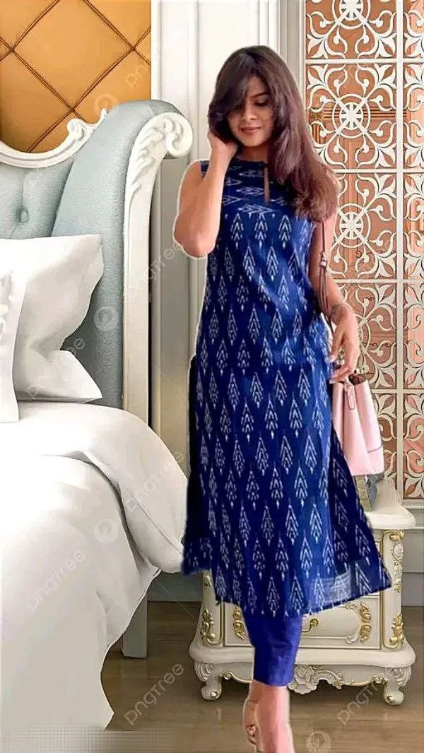Blue_Rayon_Long_Fibres,_Extra_Softness_Kurti